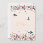 90ste verjaardag bloembloemen elegant kaart (Achterkant)