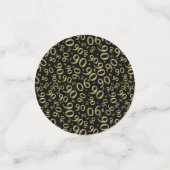 90ste verjaardag Cool nummer Patroon Goud en Zwart Confetti (Kleine voorkant)
