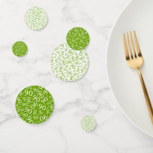 90ste verjaardag Cool Nummer Patroon Groen en Wit Confetti