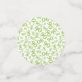 90ste verjaardag Cool Nummer Patroon Groen en Wit Confetti (Kleine voorkant)