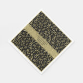 90ste verjaardag Cool Nummer Patroon Zwart/Goud Servet (Hoek)