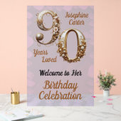 90ste verjaardag Elegant feest Acryl Bord (Huwelijk)