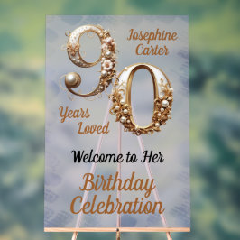 90ste verjaardag Elegant feest Acryl Bord