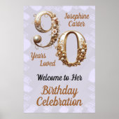90ste verjaardag Elegant feest Poster (Voorkant)