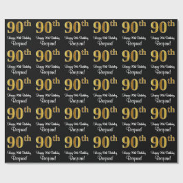 90ste verjaardag: Elegant Luxe Faux Gold Look # Cadeaupapier