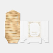 90ste verjaardag Elegant wit goud omlijst script Bedankdoosjes (Uitgevouwen)