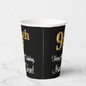 90ste verjaardag - Elegante luxe Faux Gold look # Papieren Bekers (Rechts)