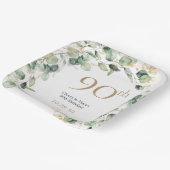 90ste verjaardag Eucalyptus Papieren Bordje (Gebogen)