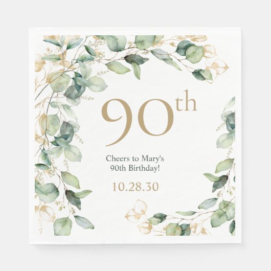 90ste verjaardag Eucalyptus Servet (Voorkant)