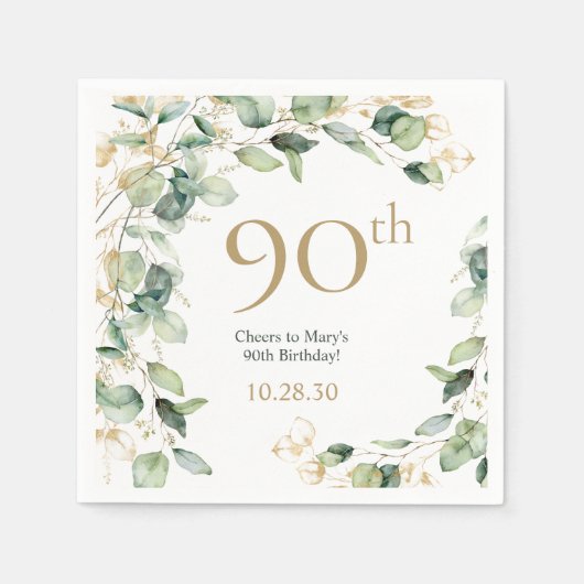 90ste verjaardag Eucalyptus Servet (Voorkant)