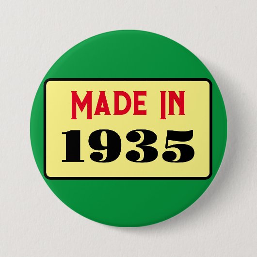 90ste Verjaardag feest geboren 1935 90 pin Ronde Button 7,6 Cm (Voorkant)