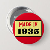 90ste Verjaardag feest geboren 1935 90 pin Ronde Button 7,6 Cm (Voorkant /achterkant)