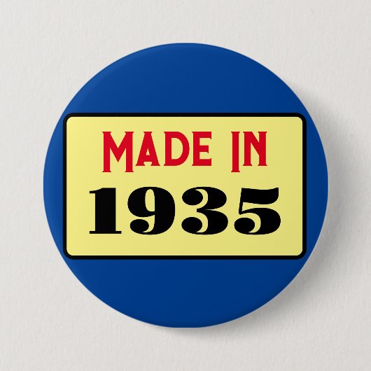 90ste Verjaardag feest geboren 1935 90 pin Ronde Button 7,6 Cm (Voorkant)