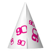 90ste verjaardag foto aangepaste foto roze wit feesthoedjes (Achterkant)