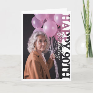 90ste verjaardag Foto collegekaart Bedankkaart