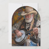 90ste verjaardag foto rustieke cowboyhoed laarzen kaart (Achterkant)