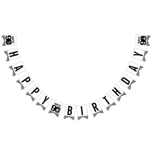 90ste verjaardag foto zwart wit vlaggetjes (Alle)