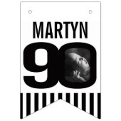 90ste verjaardag foto zwart wit vlaggetjes (Eerste vlag)