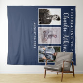 90ste verjaardag fotocollage achtergrondbanner wandkleed (In Situ (horizontaal))