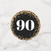 90ste verjaardag Foto's Gouden Confetti (Kleine voorkant)