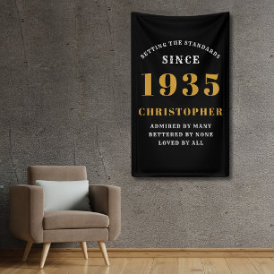 90ste verjaardag Geboren in 1935 Naam toevoegen Zw Spandoek