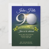 90ste verjaardag golf thema  kaart (Voorkant)