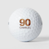 90ste verjaardag golfballen 90 jaar golfer hout ca (Voorkant)