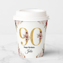 90ste verjaardag Goud en Bourgondië Bloemstuk Pers