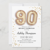 90ste verjaardag - Gouden ballonnen Kaart (Voorkant)