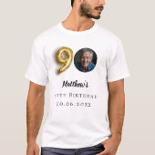 90ste verjaardag gouden foto t-shirt (Voorkant)