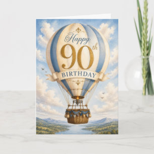 90ste Verjaardag in Retro Stijl Kaart