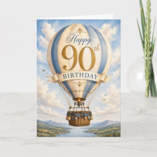 90ste Verjaardag in Retro Stijl Kaart (Voorkant)