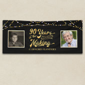 90ste verjaardag JAAR IN DE MAKING Slingerlichtjes Spandoek