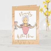 90ste verjaardag Kaart voor haar verbluffende glit (Gele Bloem)