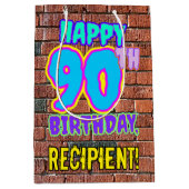 90ste verjaardag: Leuk, Urban Graffiti geïnspireer Medium Cadeauzakje (Voorkant)