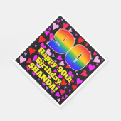 90ste verjaardag: Loving Hearts Pattern, Regenboog Servet (Hoek)