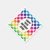 90ste verjaardag met kleurrijke cirkels servet (Hoek)