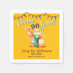 90ste verjaardag Moderne Fiesta Proost op 90 jaar Servet