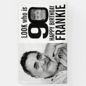90ste verjaardag mono look 90 aangepaste foto nu d spandoek (Verticaal)