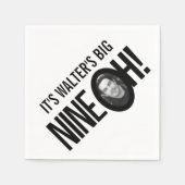 90ste verjaardag NINE OH! foto zwart wit Servet (Voorkant)