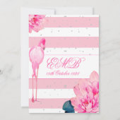 90ste verjaardag Ninetieth Flamingo Roze Monogram Kaart (Achterkant)