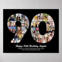 90ste Verjaardag Nummer 90 Foto Collage Cadeau