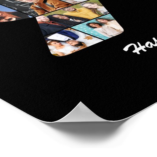 90ste verjaardag Nummer 90 Fotocollage cadeau Poster (Hoek)