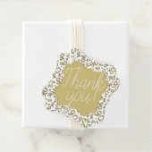 90ste Verjaardag Nummer 90 Patroon Goud en Wit Bedankjes Labels (In situ)