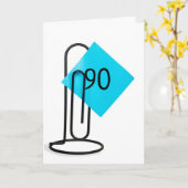 90ste verjaardag op een paperclip kaart (Gele Bloem)