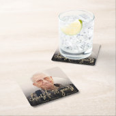 90ste verjaardag Party Foto Cheers Gold Script Kartonnen Onderzetters (Insitu)