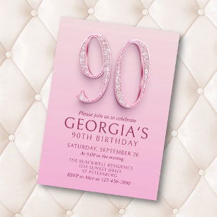 90ste verjaardag Pink Diamonds Kaart