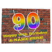 90ste verjaardag: Plezier, op graffiti geïnspireer Groot Cadeauzakje (Achterkant)