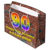 90ste verjaardag: Plezier, op graffiti geïnspireer Groot Cadeauzakje (Achterkant Gekanteld)