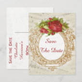  90ste Verjaardag Red Rose Lijst Muziekblad Aankondigingskaart (Voorkant / Achterkant)